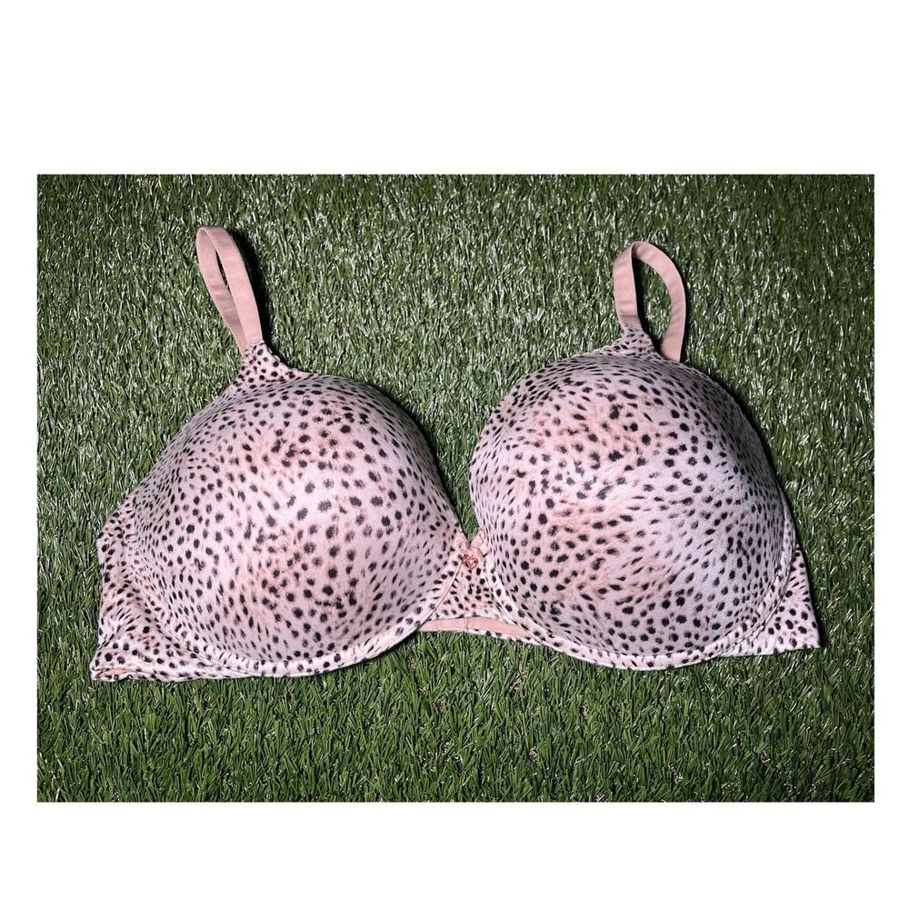 Victoria's Secret Perfect Coverage Bra Leopard Beige Black 40D Adjustable